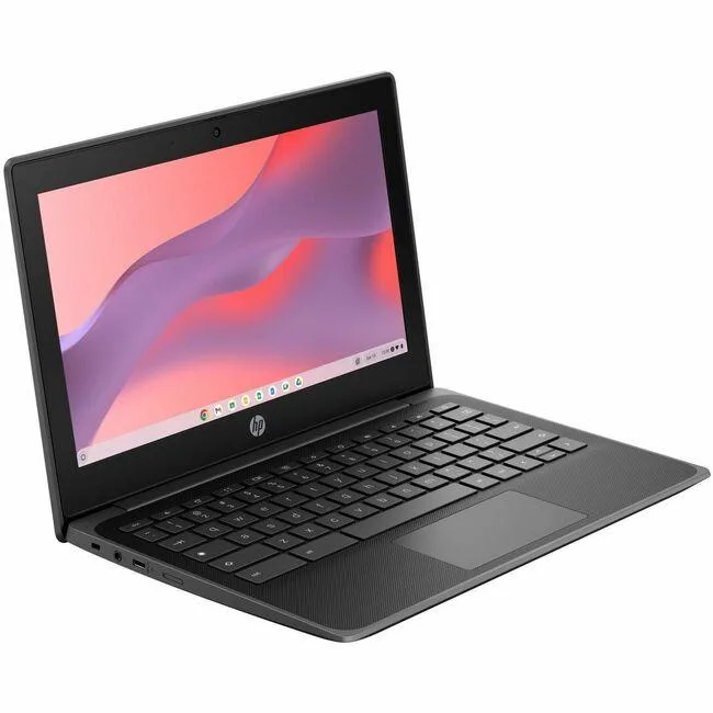Compact 11.6 inch black laptop with matte finish and non-touch HD display