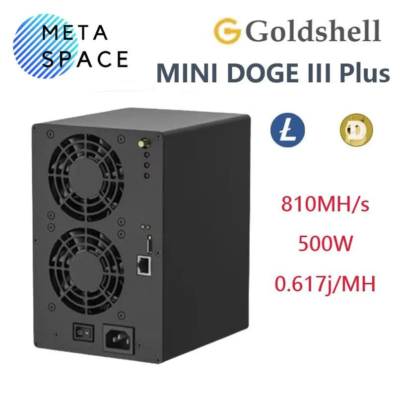 AFRNDK AFRNDK Gold-shell Mini DOGE III Plus 810MH/s 500W ASIC mining hardware — product photo