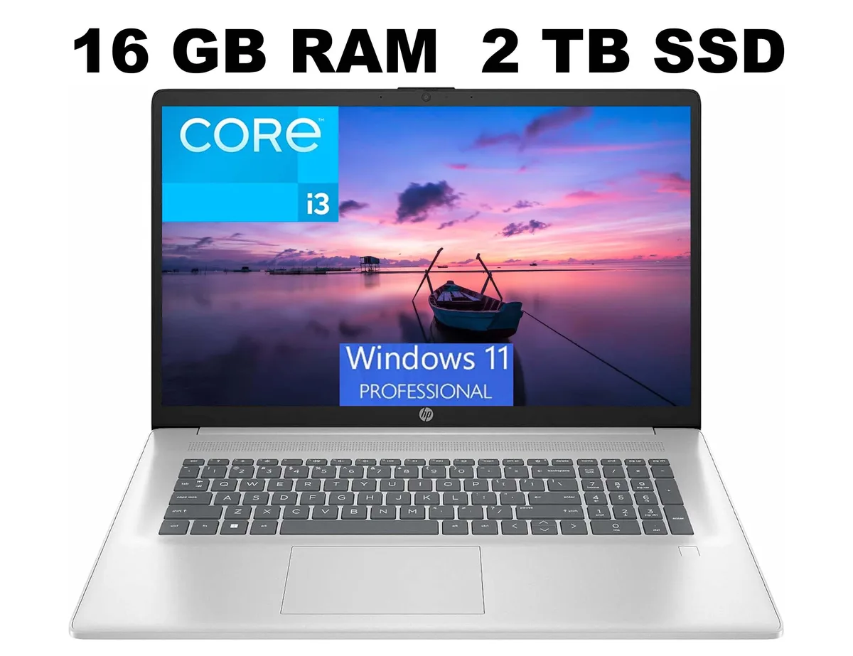 HP HP 17 laptop i3-N305 8-core 16GB 2TB SSD 17.3" FHD Silver — product photo