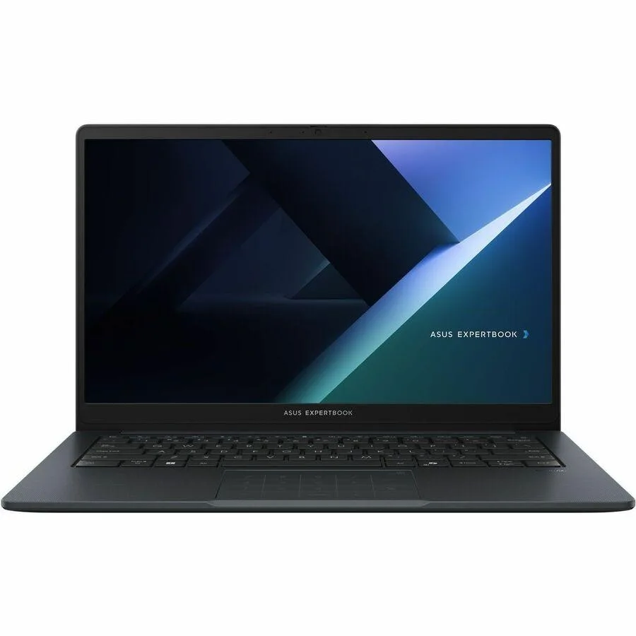 Grey 14-inch clamshell laptop with matte anti-glare screen and silver keyboard deck