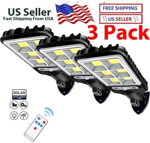  MagicTek Street Lamp Modern Black 3PCS Solar LED 800 LED 270° 7000 Lumens IP66 Remote Control — fotografija izdelka