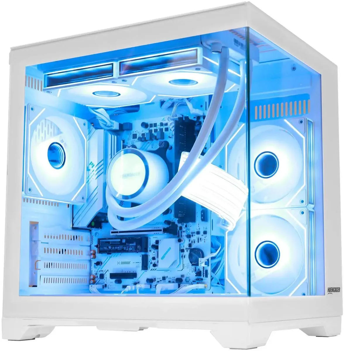 Hoengager Hoengager Gaming PC Ryzen 7 5700G 32GB DDR4 1TB 650W 240mm Liquid White — photo du produit
