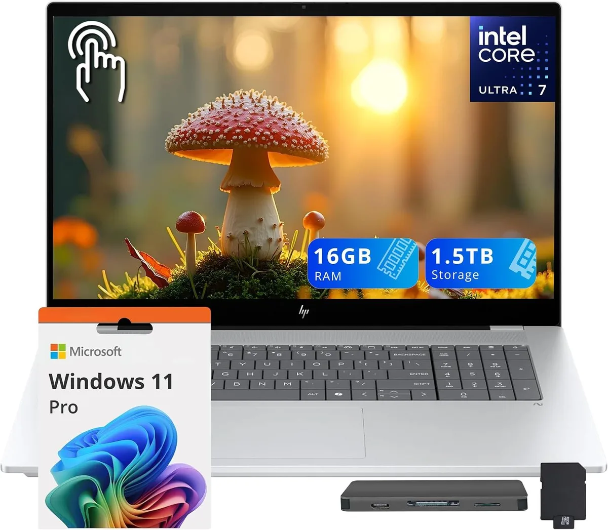 HP HP OmniBook X 17.3" FHD Touchscreen Business Laptop Core Ultra 7 256V 16GB LPDDR5X 1.5TB Silver — foto del producto