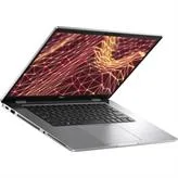 Silver 15.6 inch laptop with carbon fibre lid, closed on a plain background