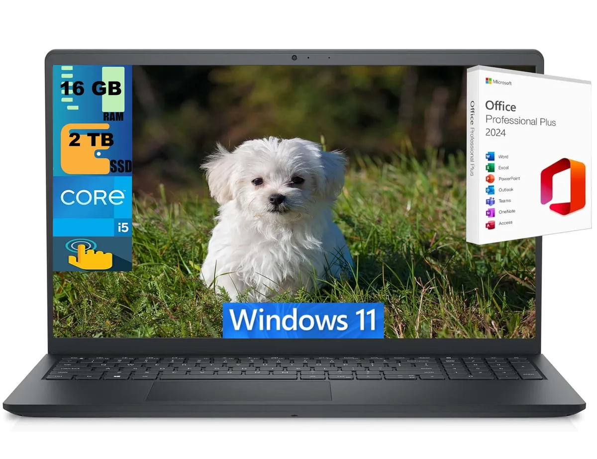 DELL DELL Inspiron 15 laptop 15.6" FHD touchscreen i5-1334U 10-core 16GB 2TB PCIe SSD Wi-Fi 6 Bluetooth Office 2024 — photo du produit