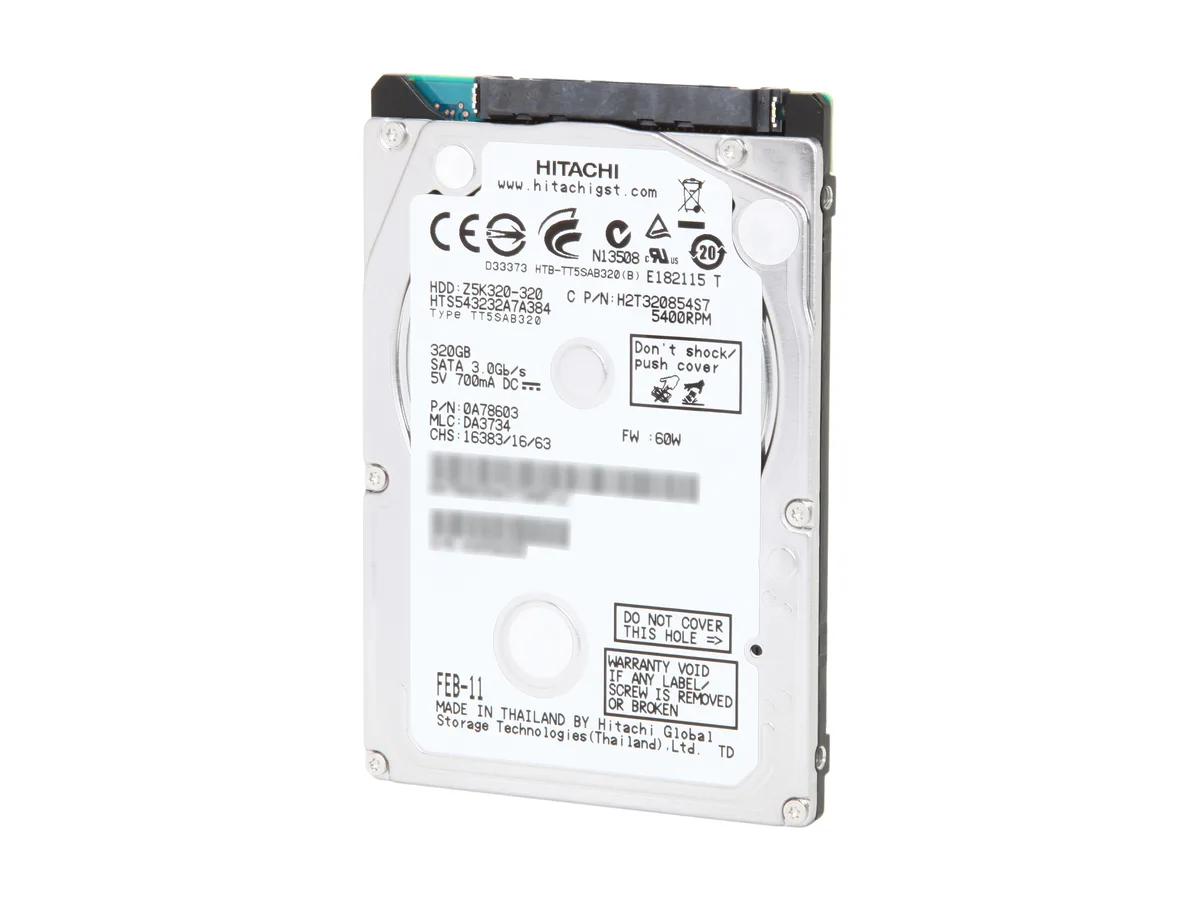 HGST HGST 0A78603 Travelstar Z5K320 320GB 5400 RPM 8MB Cache SATA 3.0Gb/s 2.5" laptop hard drive — foto produk