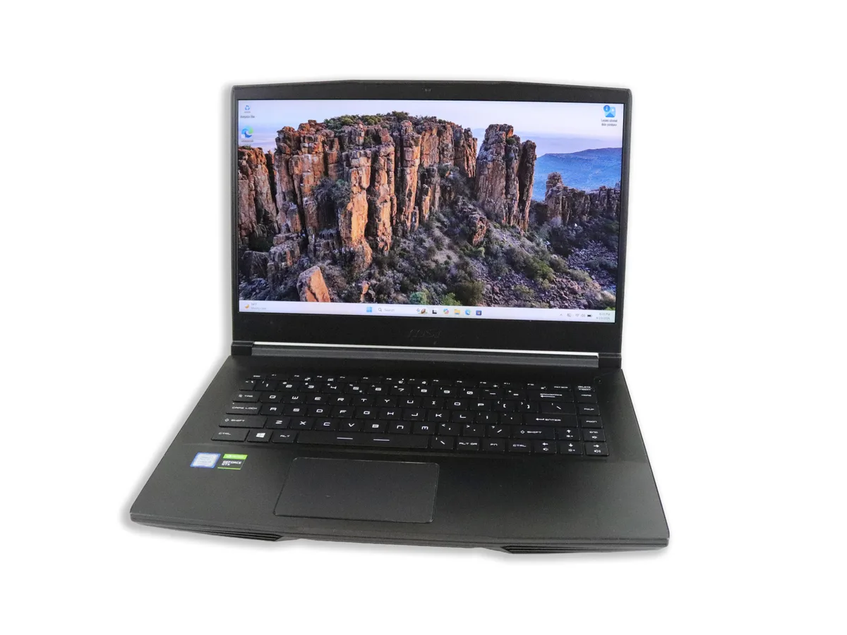MSI GF63 15.6 inch gaming laptop thin bezel dark chassis backlit keyboard