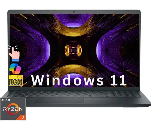 DELL DELL 15.6" FHD Touch Laptop Ryzen 7 7730U 16GB 1TB Lifetime Microsoft Office — product photo