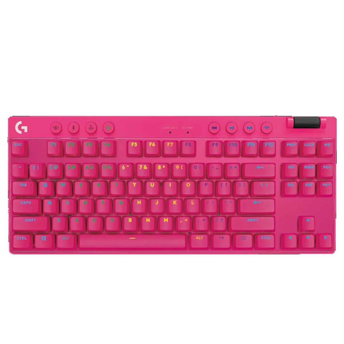 Pink tenkeyless wireless gaming keyboard with PBT keycaps and tactile switches