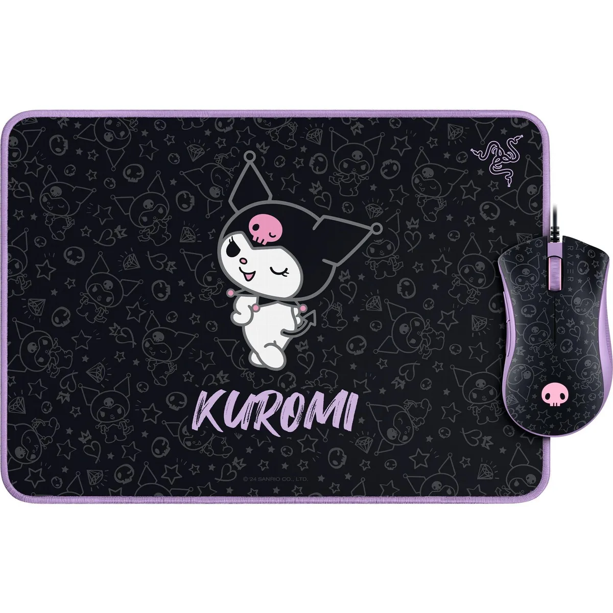  Razer DeathAdder Essential &amp; Goliathus Bundle Kuromi Edition gaming mouse — product photo