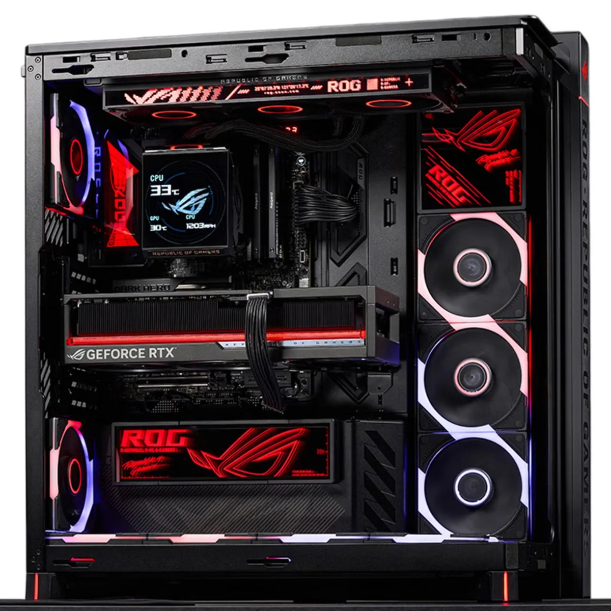 Black mid-tower case with brushed aluminum frame and tempered glass side panel