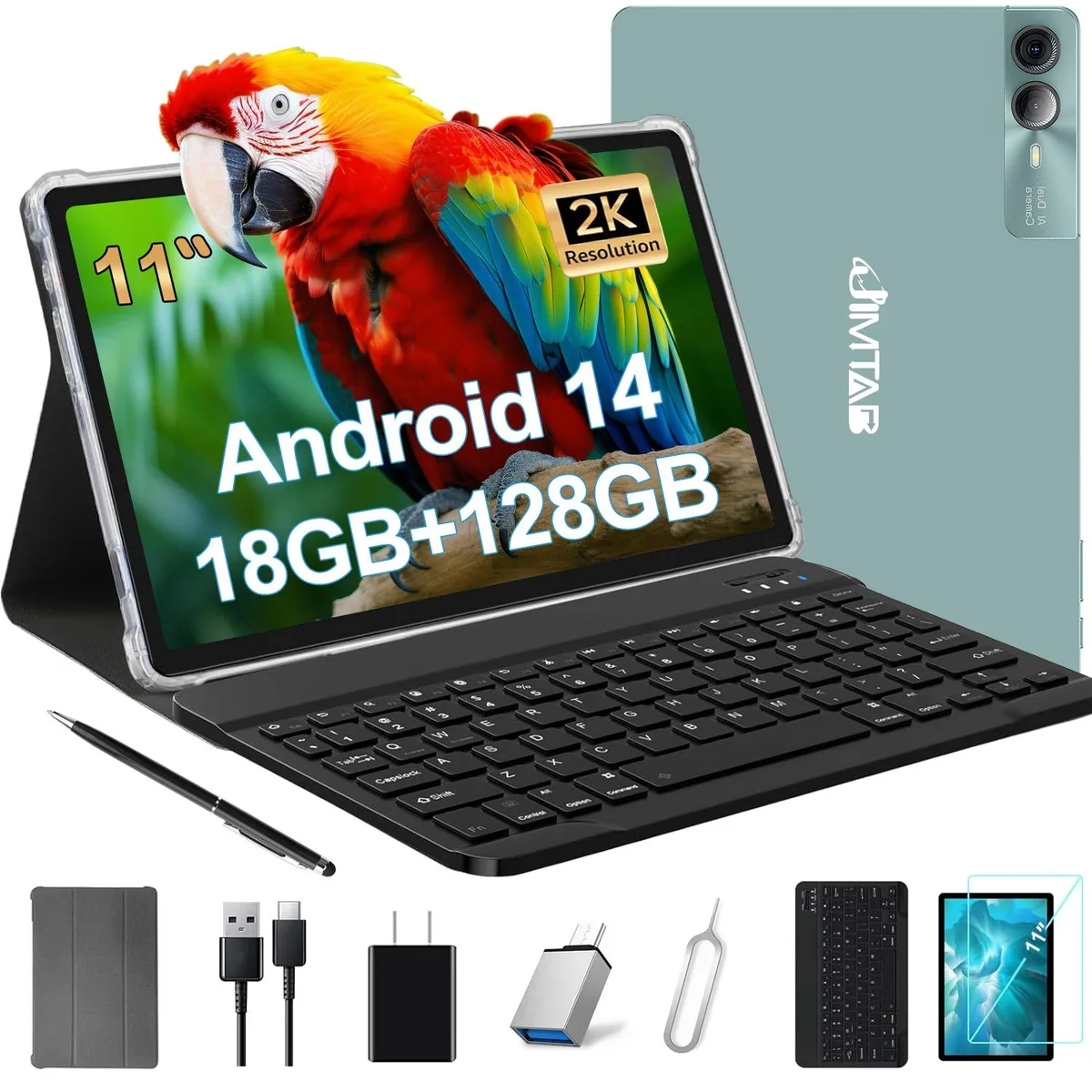 JIMTAB JIMTAB F11 11" Android 14 Tablet 6GB 128GB Green — 商品写真