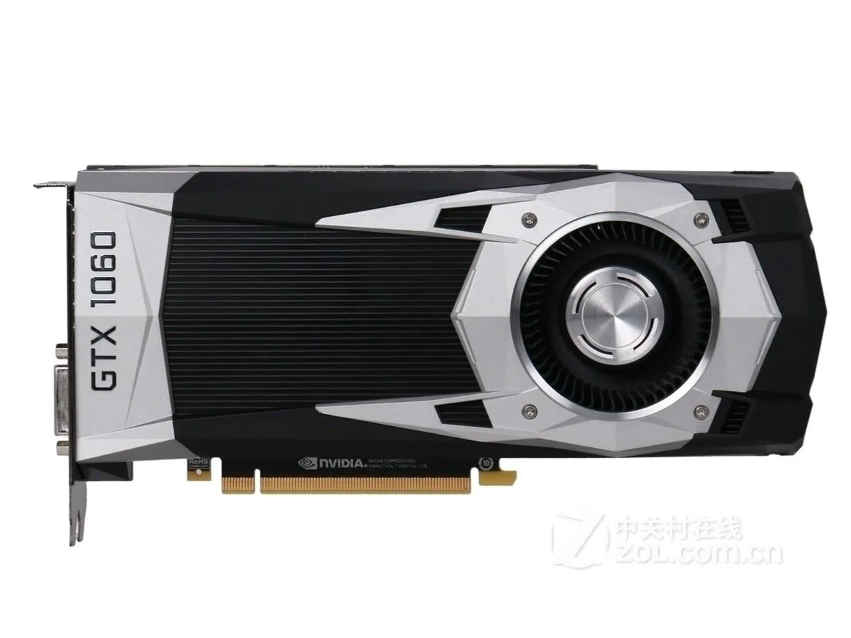 MSI GeForce GTX 1060 Founders Edition card with dual-slot metal shroud and single fan