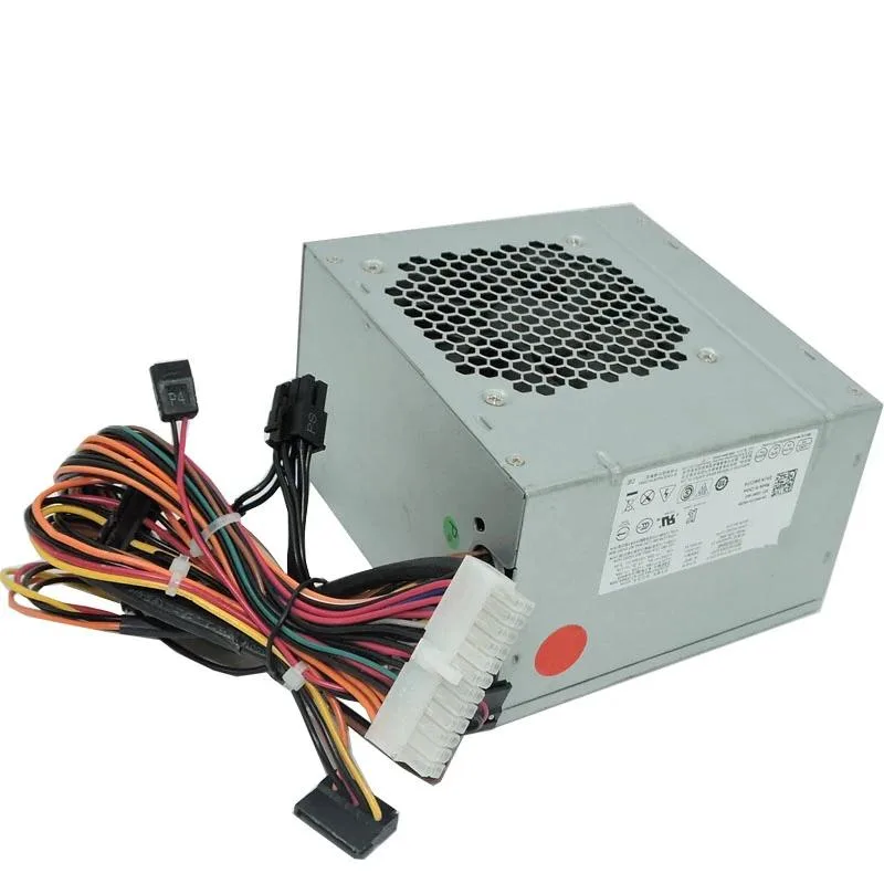 Rectangular ATX power supply unit with matte black finish and cooling fan visible
