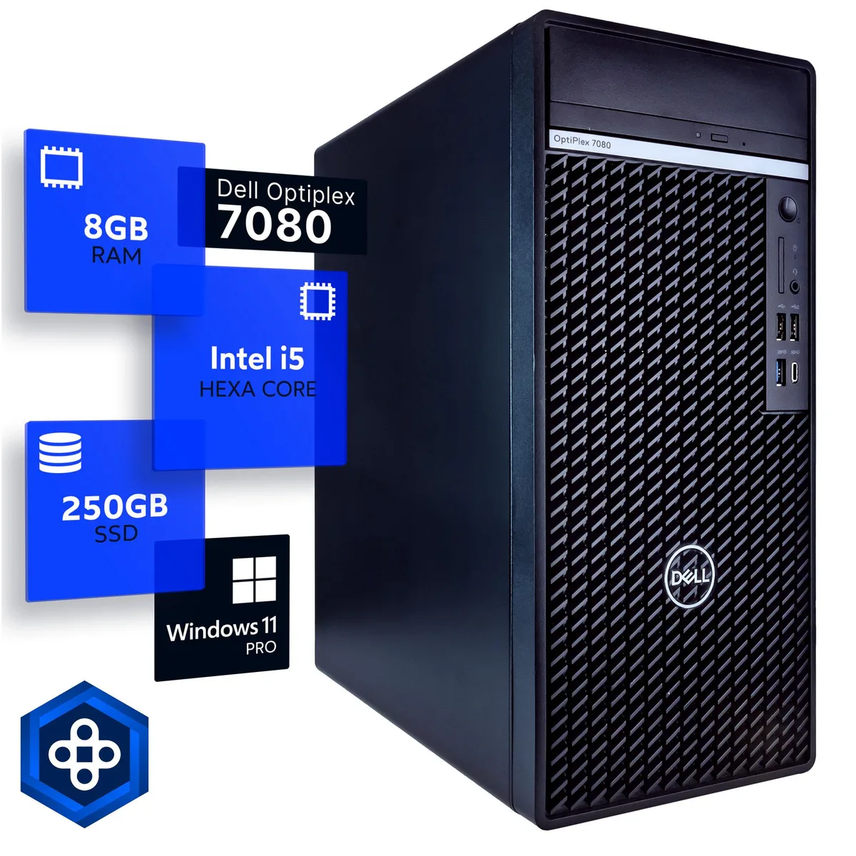DELL DELL OptiPlex 7080 Tower i5-10500 3.4GHz 8GB DDR4 250GB SSD Windows 11 Pro — photo du produit