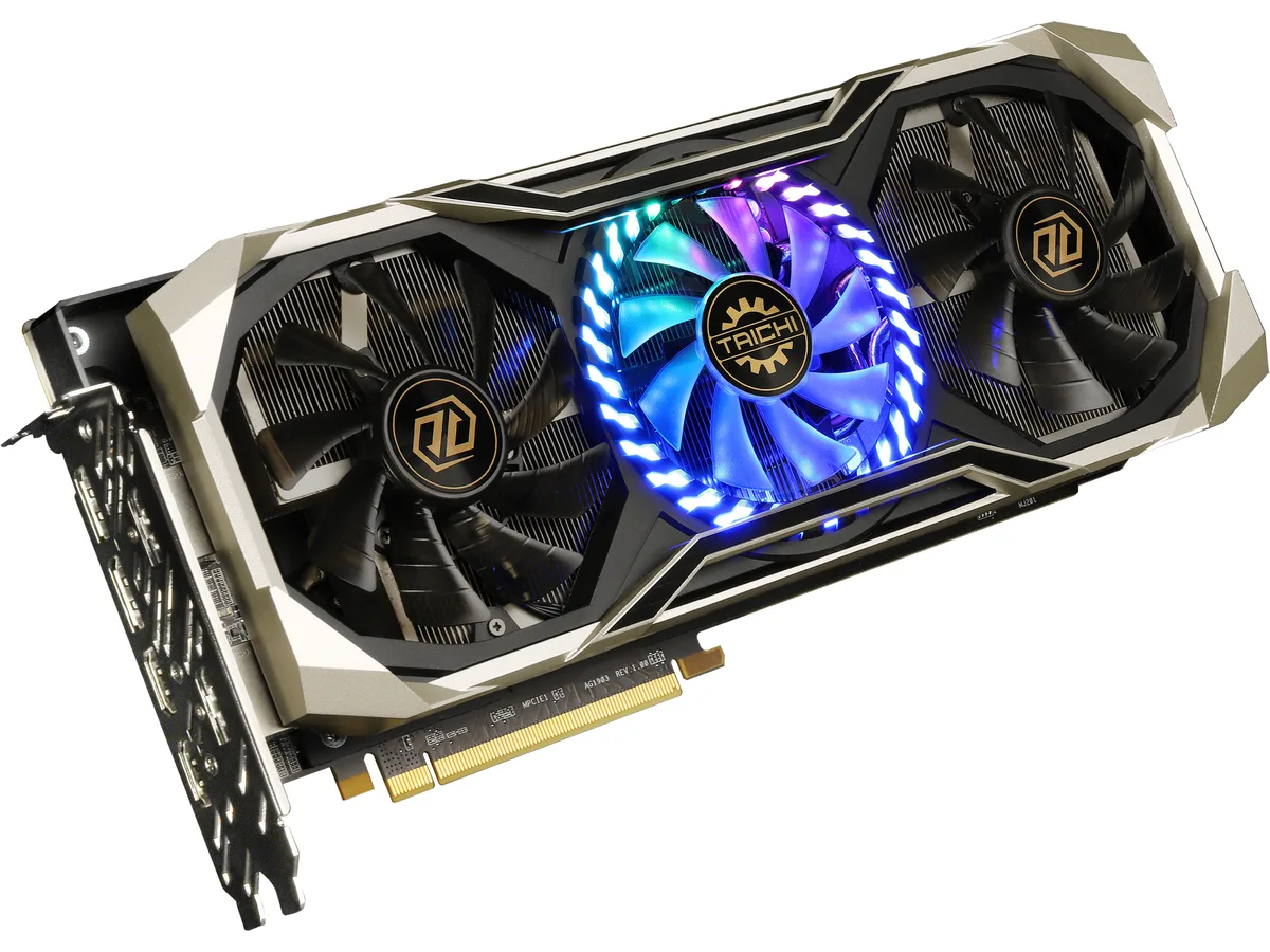 ASRock Radeon RX 5700 XT Taichi X triple-fan graphics card with silver metal backplate