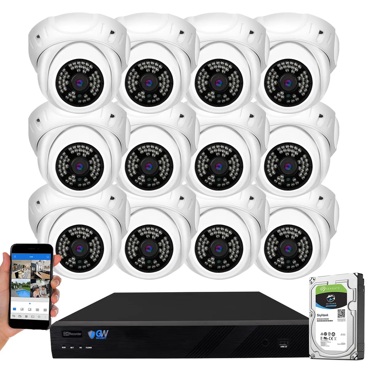 GW Security Inc. GW Security 16Ch 5MP NVR Kit 12Cam 4TB HDD GW4216EP — product photo