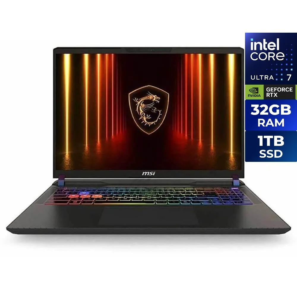 MSI MSI VECTOR16HXA2285 gaming laptop 16 QHD 240 Hz Intel Core Ultra 7 255HX RTX 5070 Ti 32GB — product photo