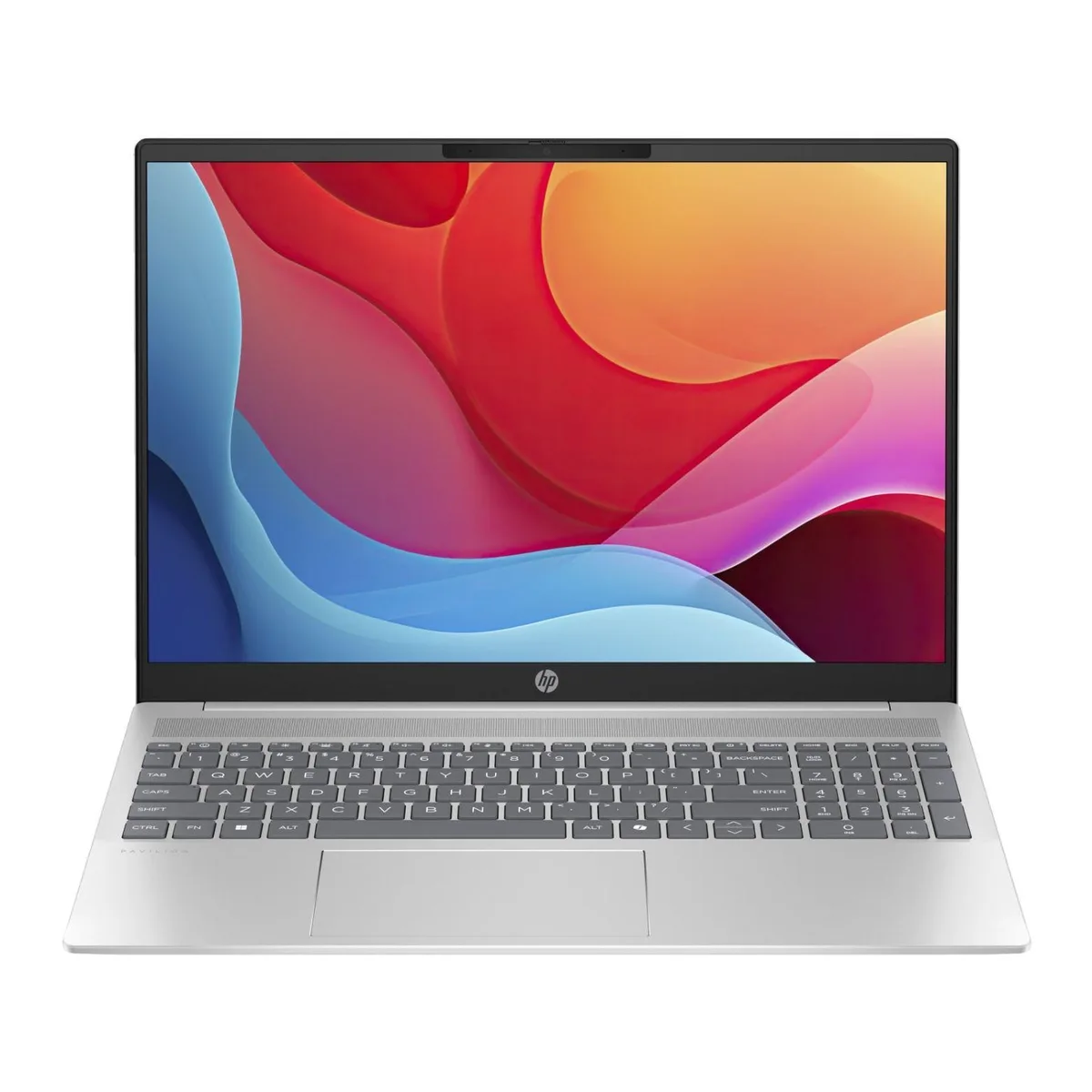 Silver 16 inch laptop with matte screen and thin bezels