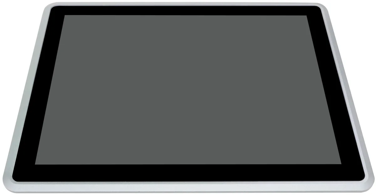 Gray 15 inch IP65 all-in-one panel PC with resistive touchscreen and aluminum alloy chassis