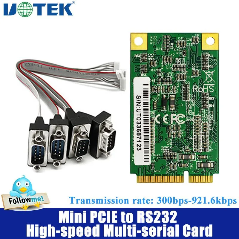 UOTEK UOTEK UT-7784B Mini PCIe RS-232 4-port serial card — foto produk