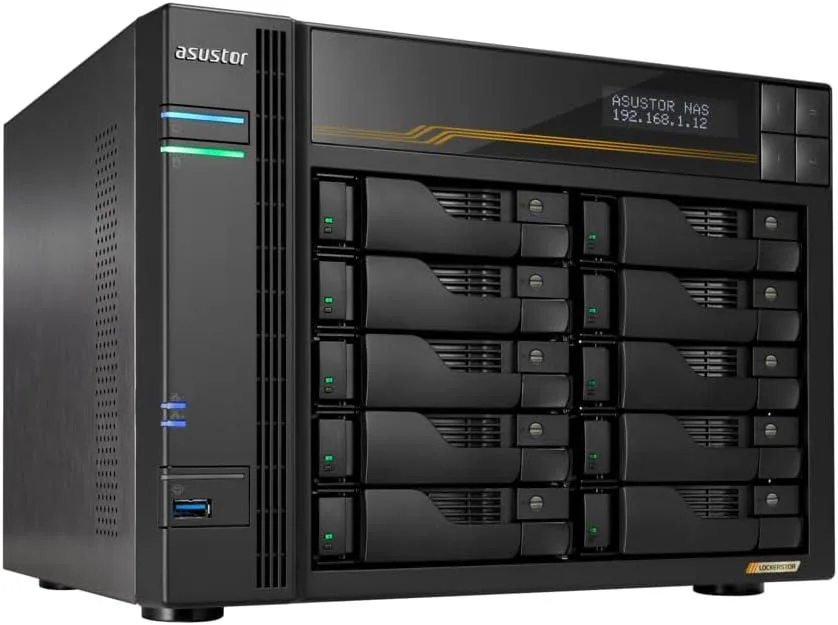 ASUSTOR ASUSTOR AS6810T 10-Bay NAS 16GB DDR5 ECC Ryzen 2.3GHz — Produktfoto