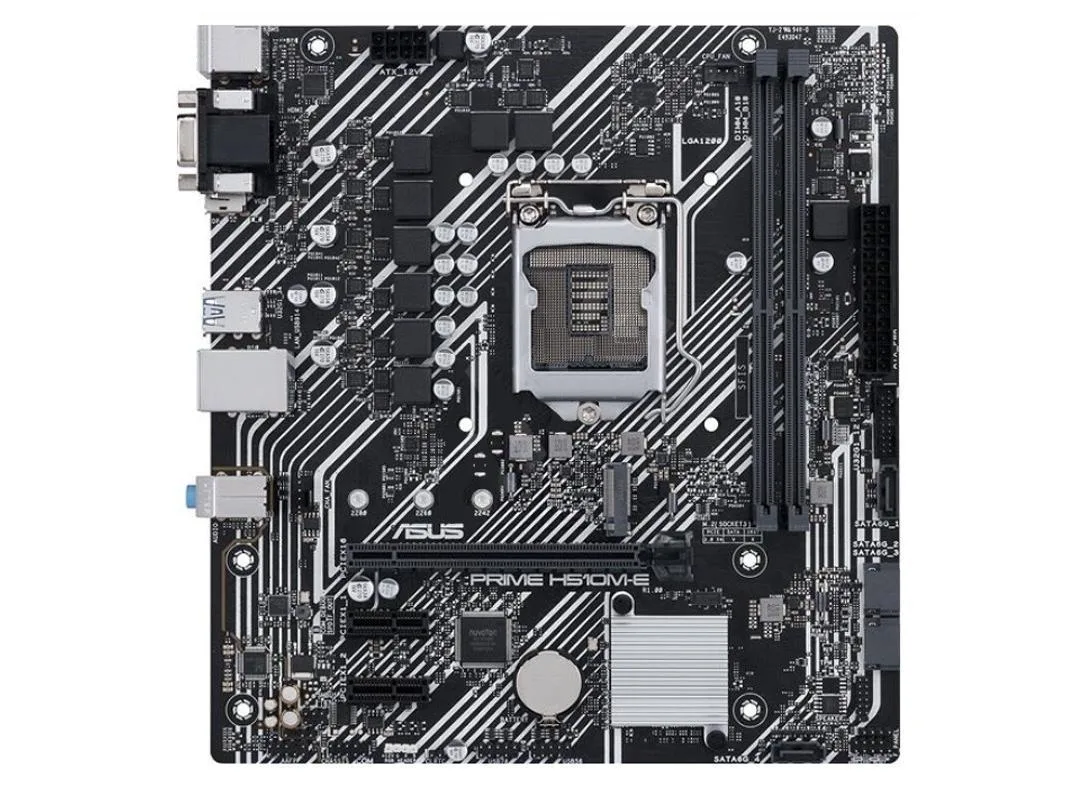 Green Micro ATX motherboard with silver LGA 1200 socket and black DDR4 slots