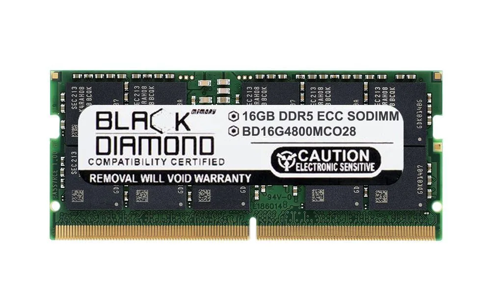 Black Diamond Memory Black Diamond Memory BD16G4800MCO28 16GB DDR4 4800 ECC SODIMM memory upgrade — termékfotó