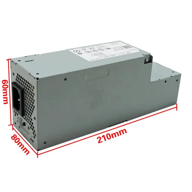 Silver metal ATX power supply unit with rear fan grille and cable bundle