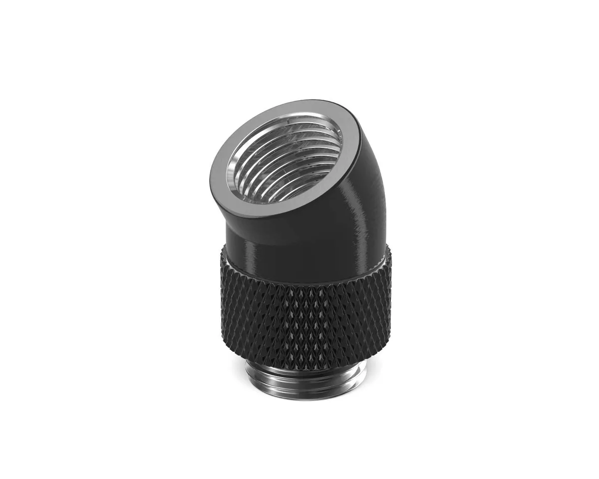 PrimoChill PrimoChill Male to Female G1/4 30 Degree Rotary Elbow Fitting Satin Black diy cooling — 제품 사진