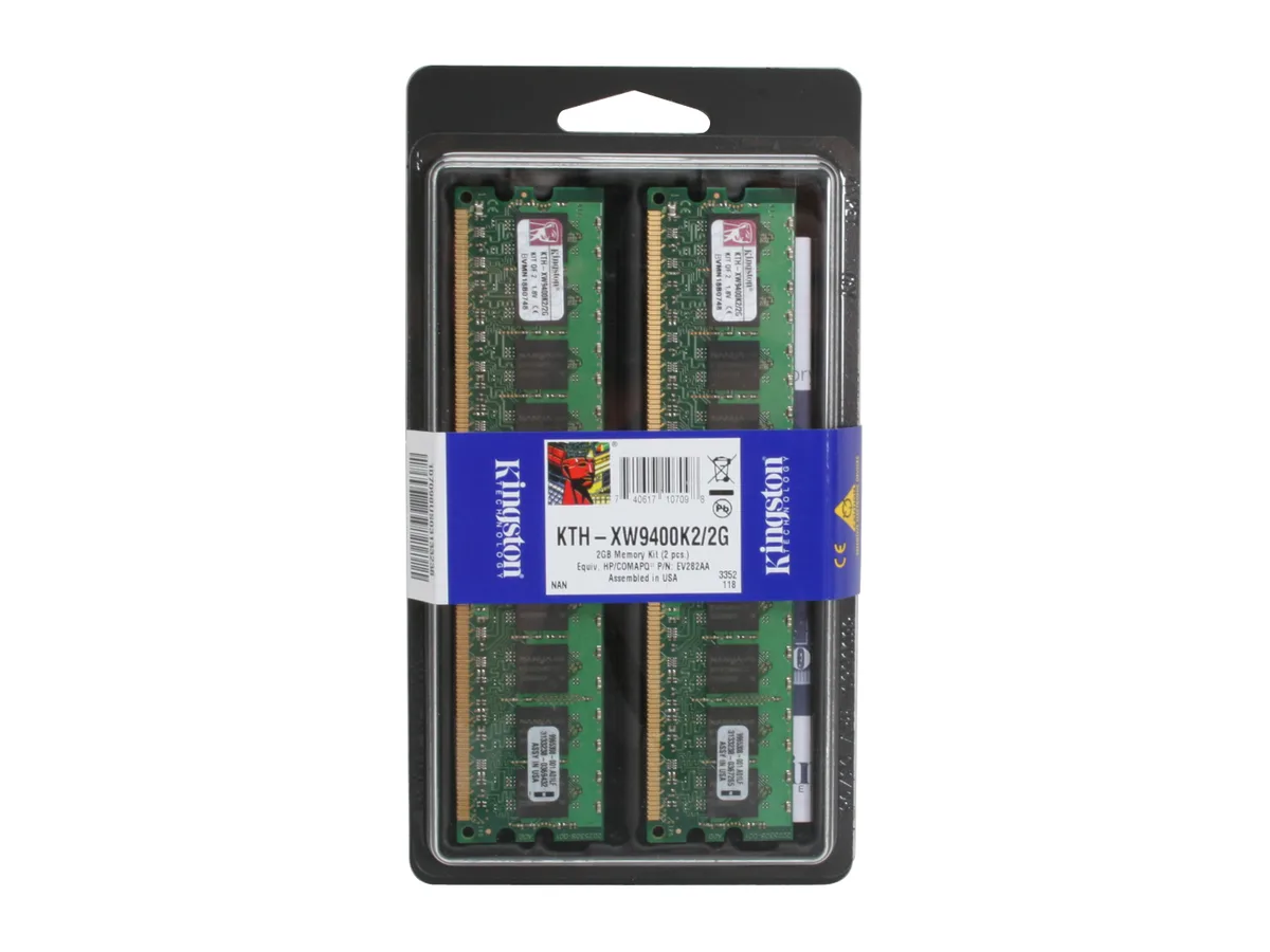 Kingston Technology Corp. Kingston Technology Corp. KTH-XW9400K2/2G 2GB (2 x 1GB) DDR2 667 memory upgrade — product photo