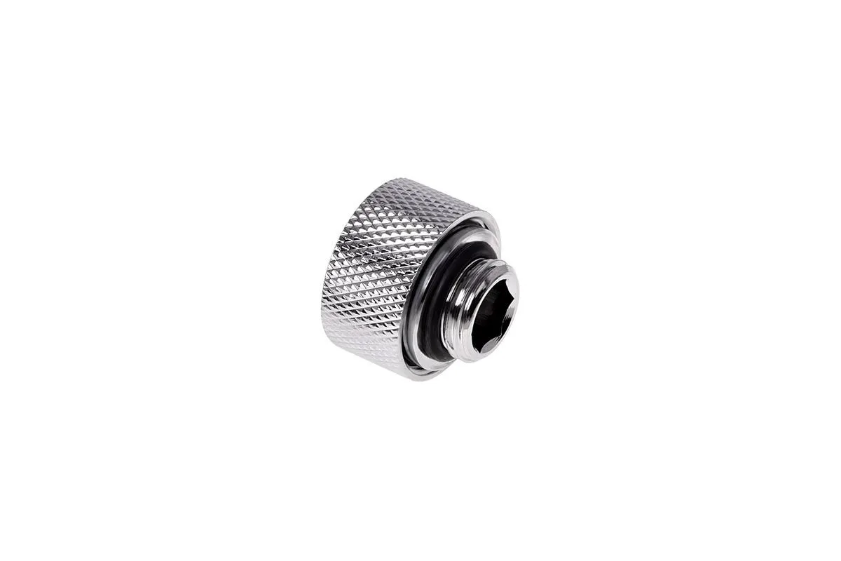 Six chrome knurled compression fittings for 13mm hard tube G1/4 thread