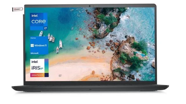 Black Dell Inspiron 3520 laptop, 15.6 inch touchscreen, standard clamshell form