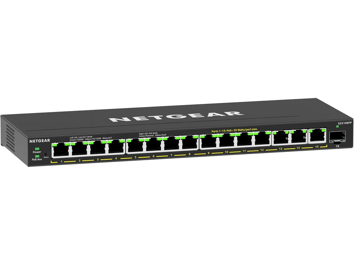 Netgear Inc. Netgear Inc. GS316EPP-100NAS 16-port PoE+ network switch 231W — صورة المنتج
