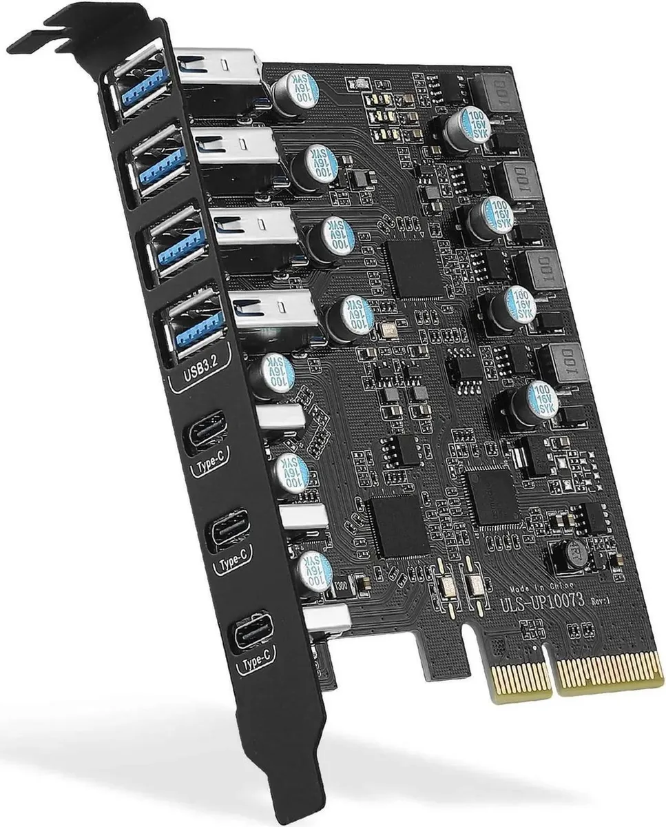 Vszerda Vszerda 10Gbps PCI-E USB 3.2 8-Port Expansion Card (4×USB-C 4×USB-A) — 商品照片