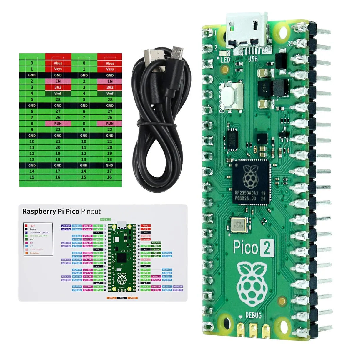 KEHIPI KEHIPI Raspberry Pi Pico 2 Pre-Soldered Header Development Board — produktfoto