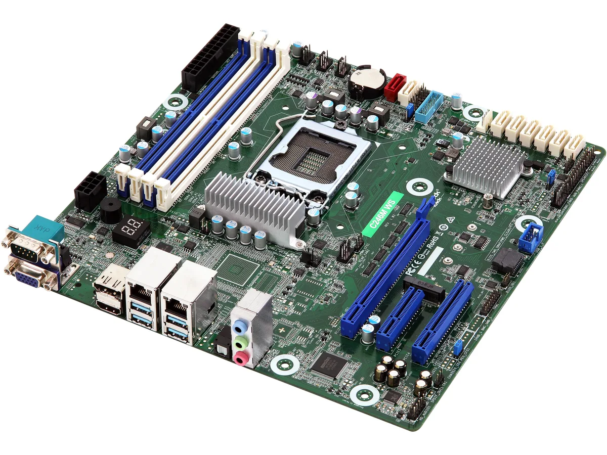 ASRock Rack ASRock Rack C246M WS LGA 1151 Micro ATX server motherboard — 제품 사진