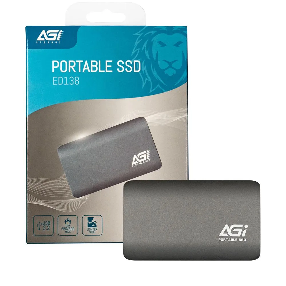Black rectangular portable SSD with rounded edges, aluminium housing, USB-C port, 66 by 39 by 8.6 mm, 41 g