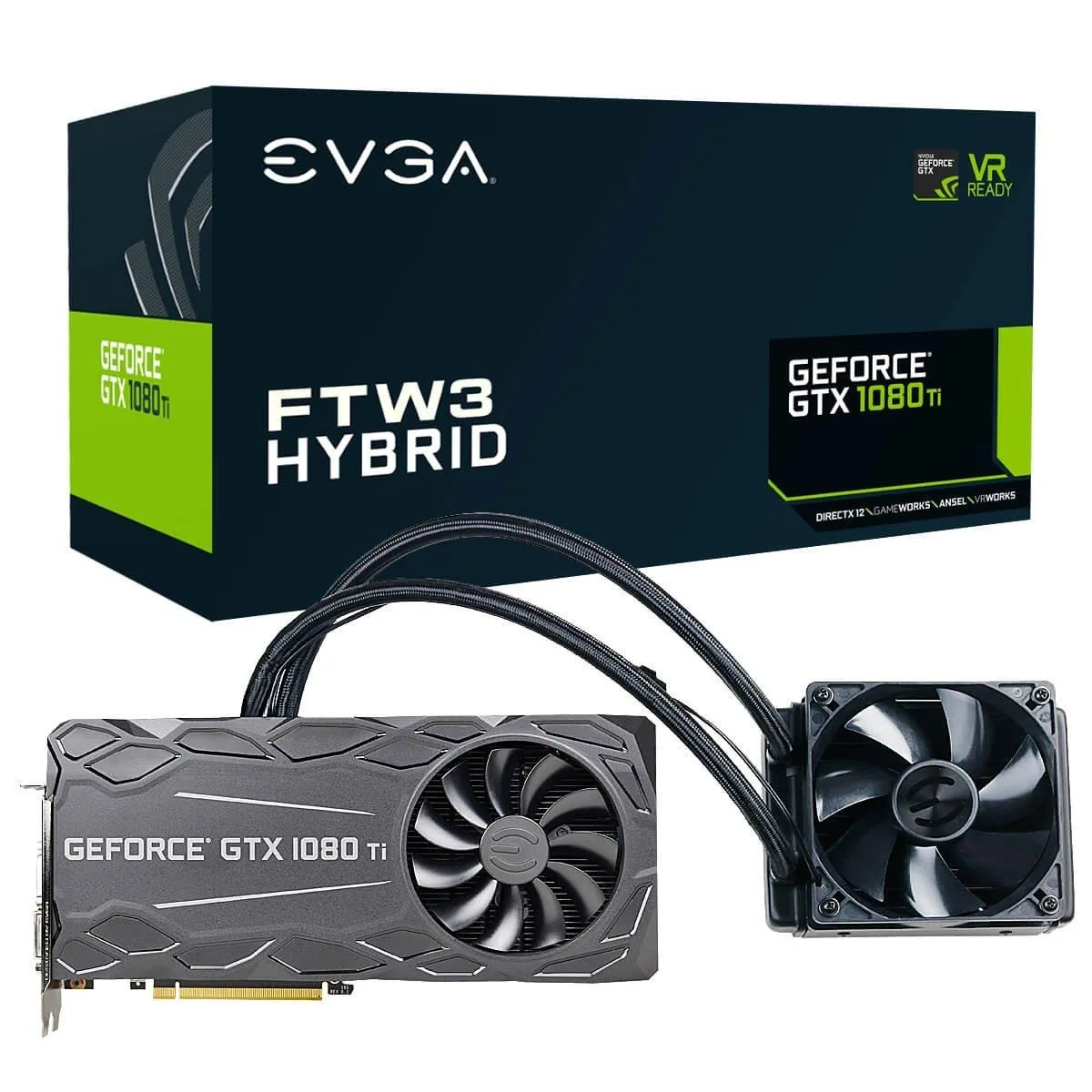 EVGA EVGA GeForce GTX 1080 Ti FTW3 Hybrid graphics card — product photo