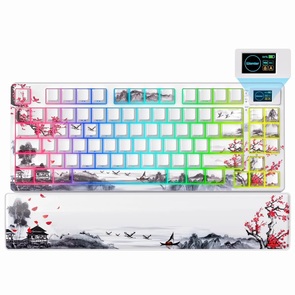 Womier SK80 PRO 75% Wireless Mechanical Gaming Keyboard Red Plum 84 Keys RGB — product photo