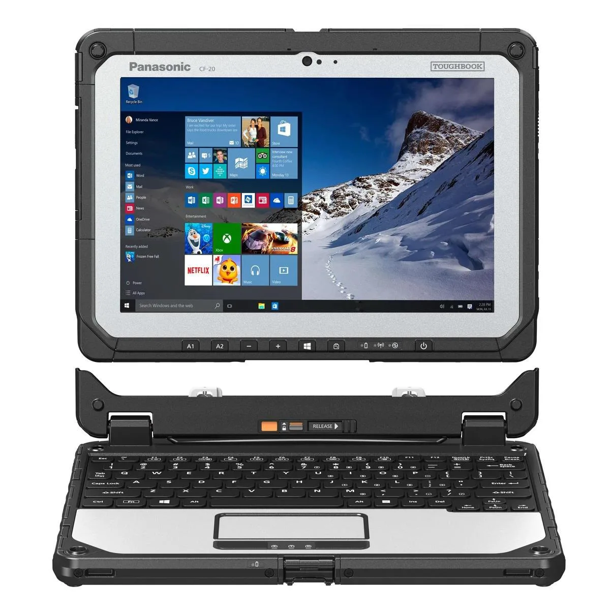 Panasonic Panasonic Toughbook CF-20 10.1" m5-6Y57 16GB 128GB 4G FirstNet Pen — product photo