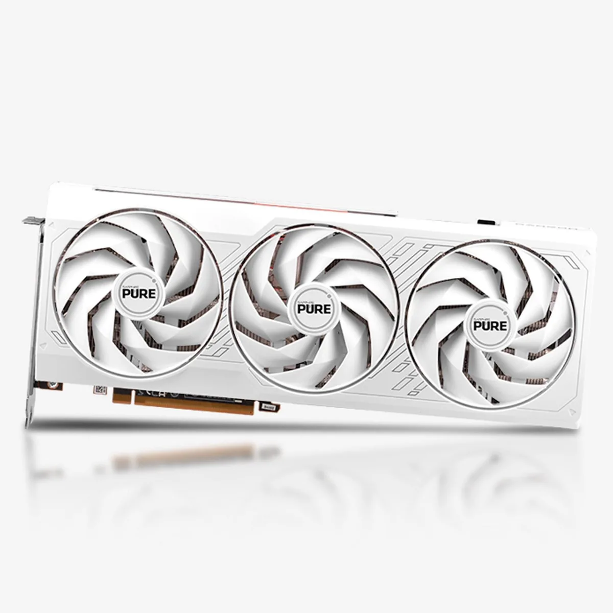 Sapphire PURE Radeon RX 7700 XT graphics card with triple-fan cooler and metal backplate