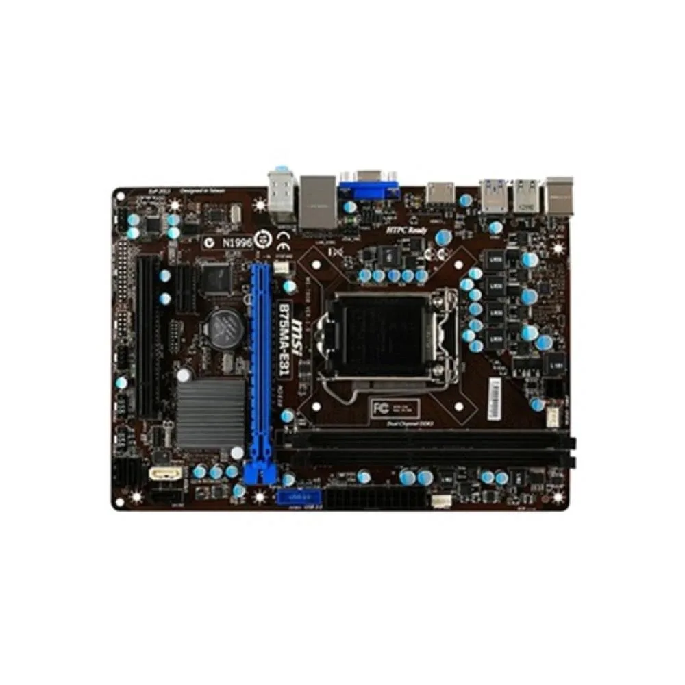 Green Micro ATX board with black LGA 1155 socket and four DDR3 slots