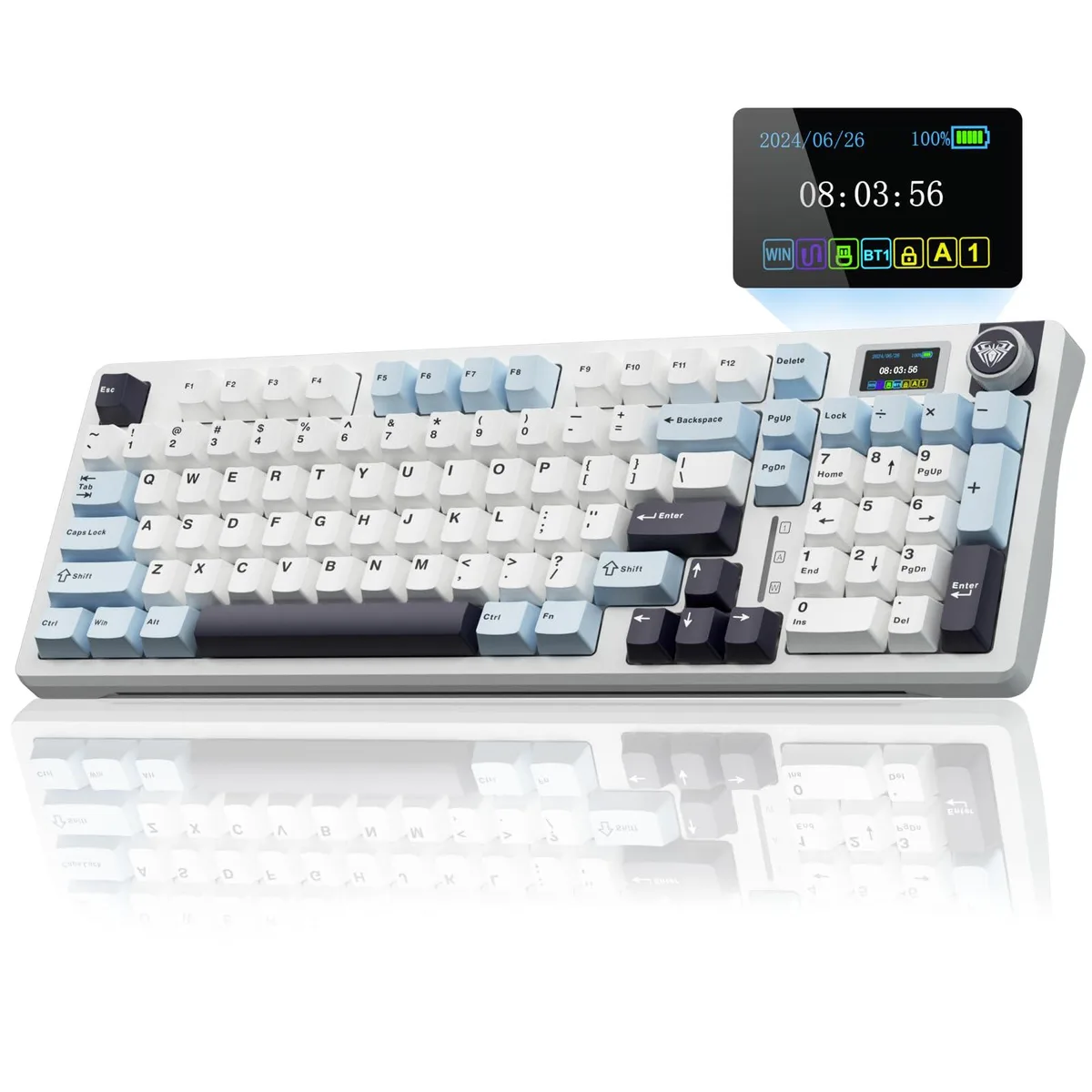 Vszerda Vszerda S98 Pro Wireless Mechanical Gaming Keyboard White&Blue 96 Keys 4000mAh — foto produk