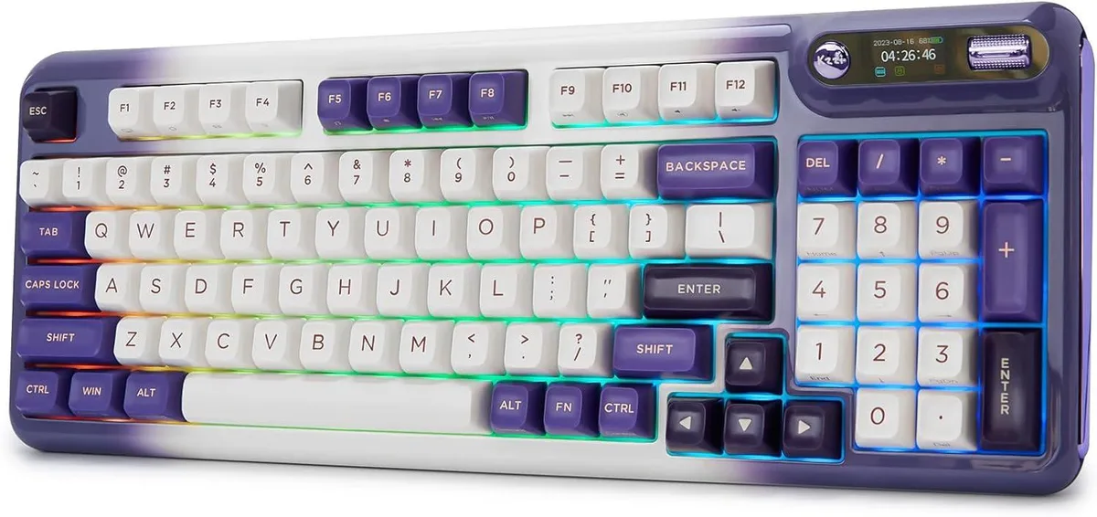 BFKK BFKK Z98 94-Key Hot-Swap Gasket Gaming Keyboard Light Purple — photo du produit