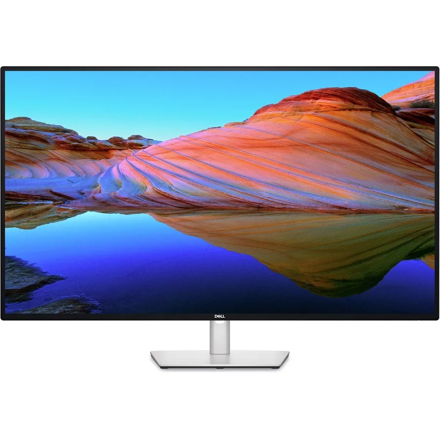 Silver 42.5 inch flat IPS monitor with thin bezels and matte screen