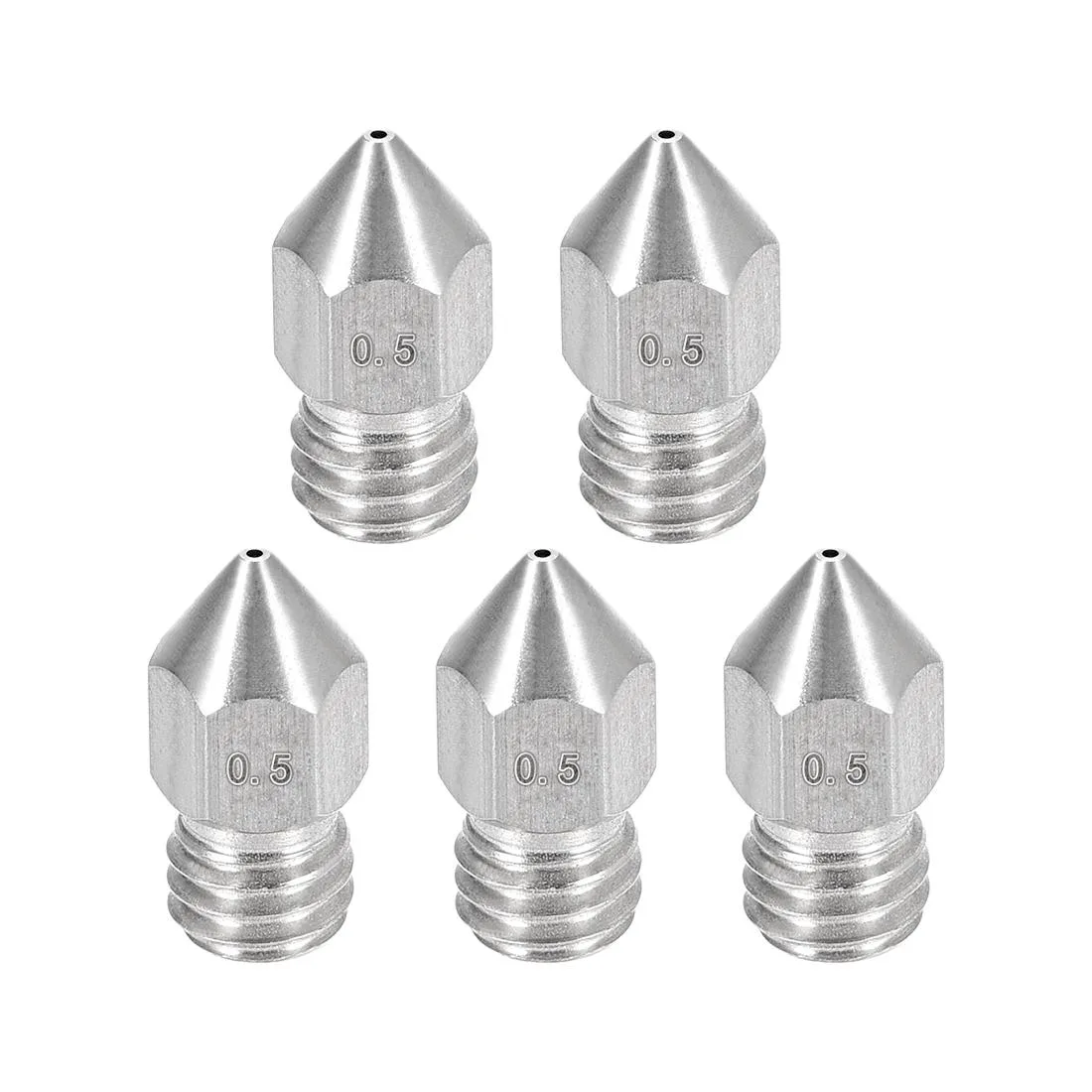 Unique-Bargains Unique-Bargains 0.5mm MK8 Stainless Steel Nozzle 5pcs 1.75mm — 商品照片