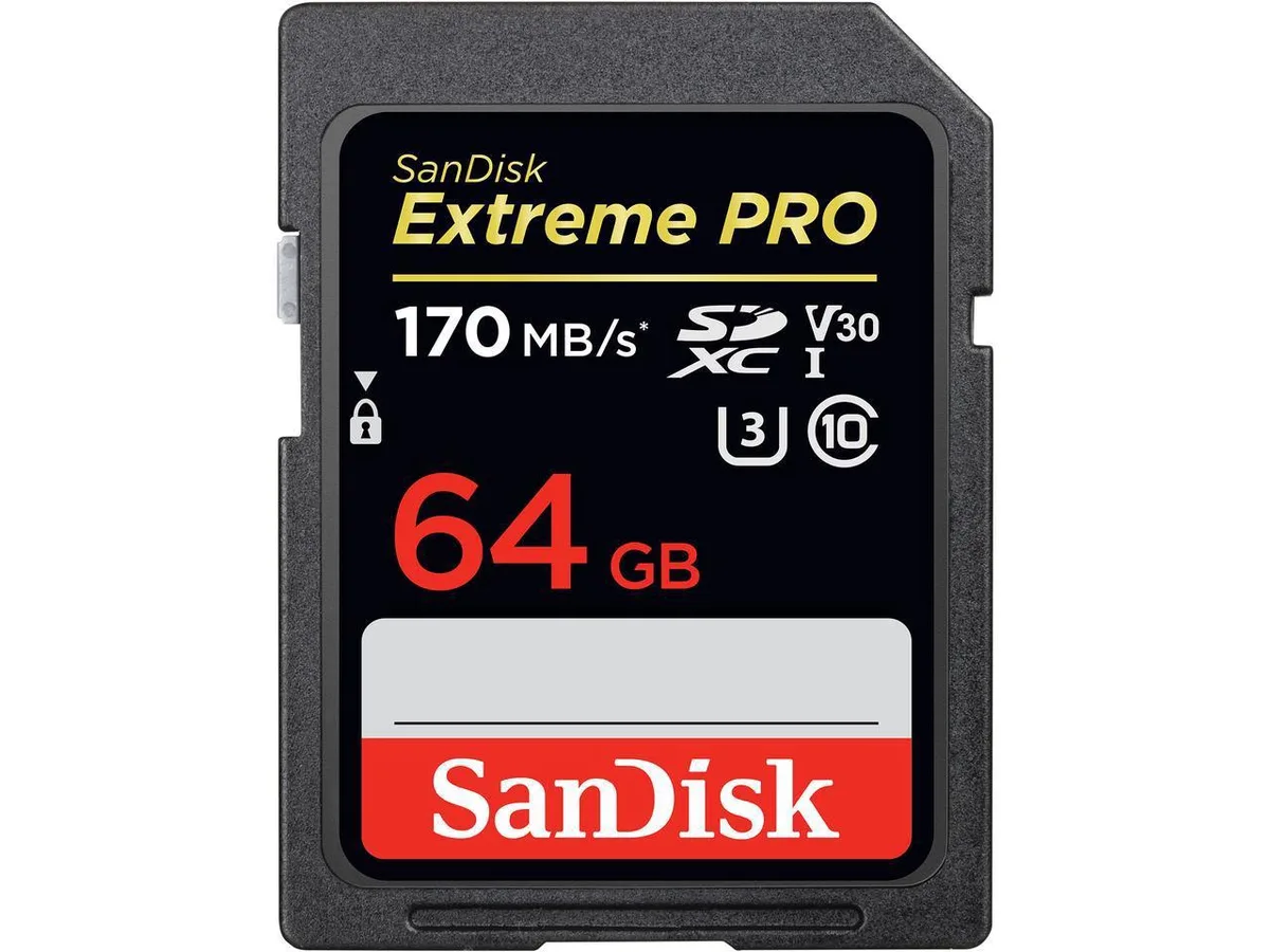 SanDisk SanDisk Extreme Pro SDXC 64GB U3 V30 170MB/s memory card — vörumynd