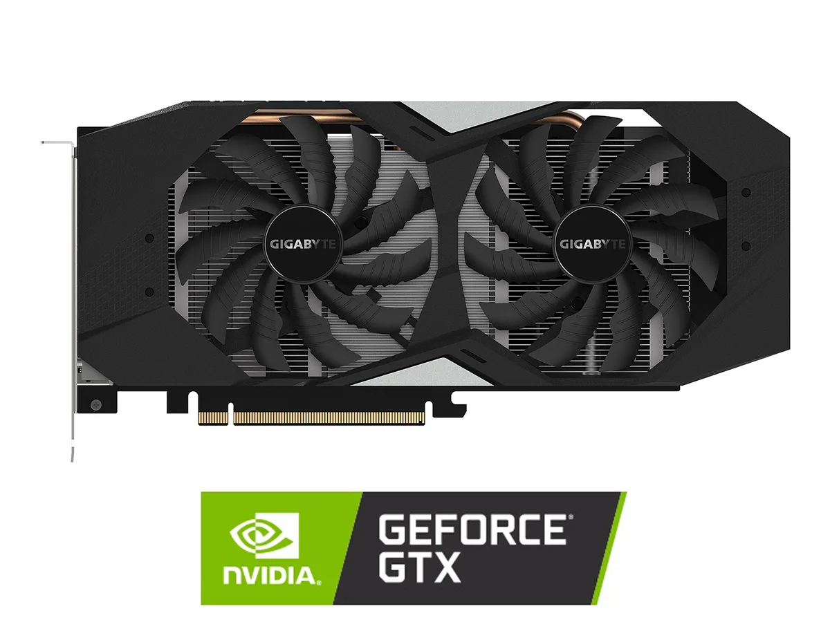 Dual-fan graphics card with silver shroud and black backplate