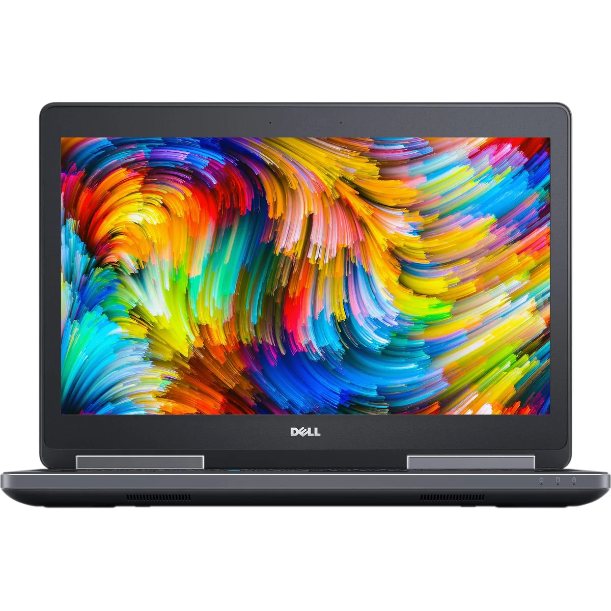 Black Dell Precision 7520 laptop, 15.6 inch non-touch screen, full-size keyboard with touchpad